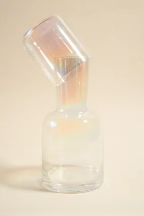 Iridescent Carafe with Drinking Glass