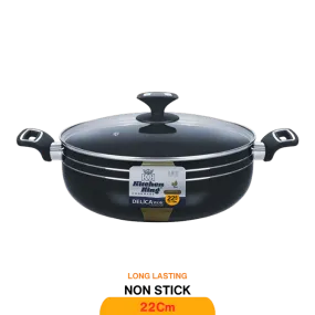 KITCHEN KING DELICA WOK (GLASS LID) 22CM