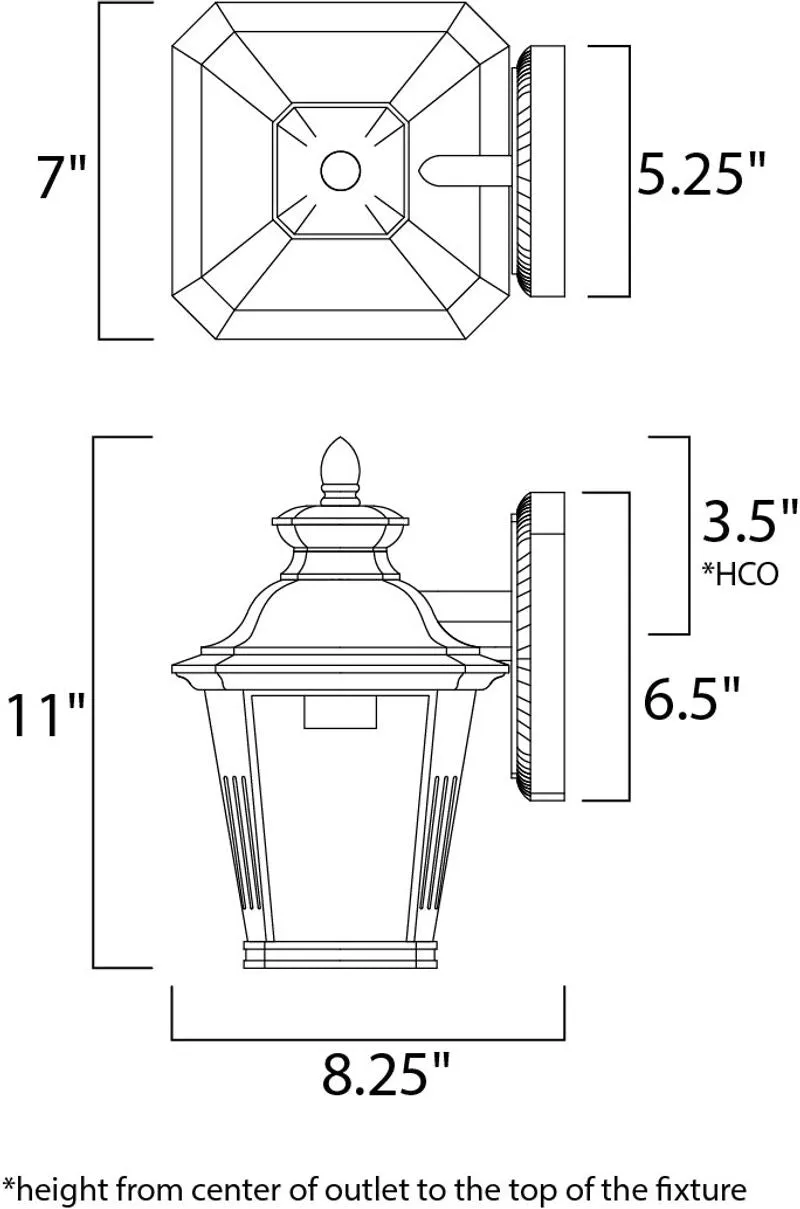 Knoxville 7" Single Light Outdoor Wall Sconce in Bronze with Clear Glass Finish