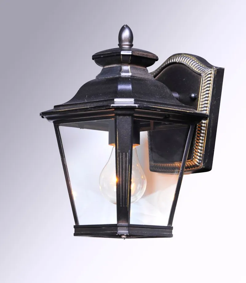 Knoxville 7" Single Light Outdoor Wall Sconce in Bronze with Clear Glass Finish