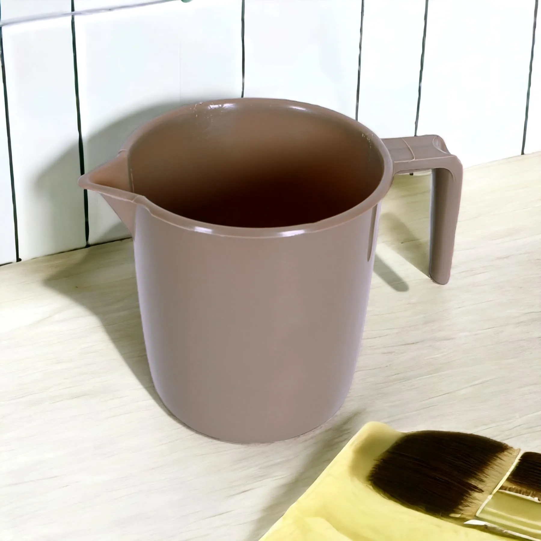 Kuber Industries Bathroom Mug | Plastic Bath Mug for Bathroom | Bath Mug | Mug for Bathroom | Mug for Toilet | Washroom Jug | 111 Bath Mug | 1 LTR | Pack of 3 | Brown