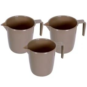 Kuber Industries Bathroom Mug | Plastic Bath Mug for Bathroom | Bath Mug | Mug for Bathroom | Mug for Toilet | Washroom Jug | 111 Bath Mug | 1 LTR | Pack of 3 | Brown