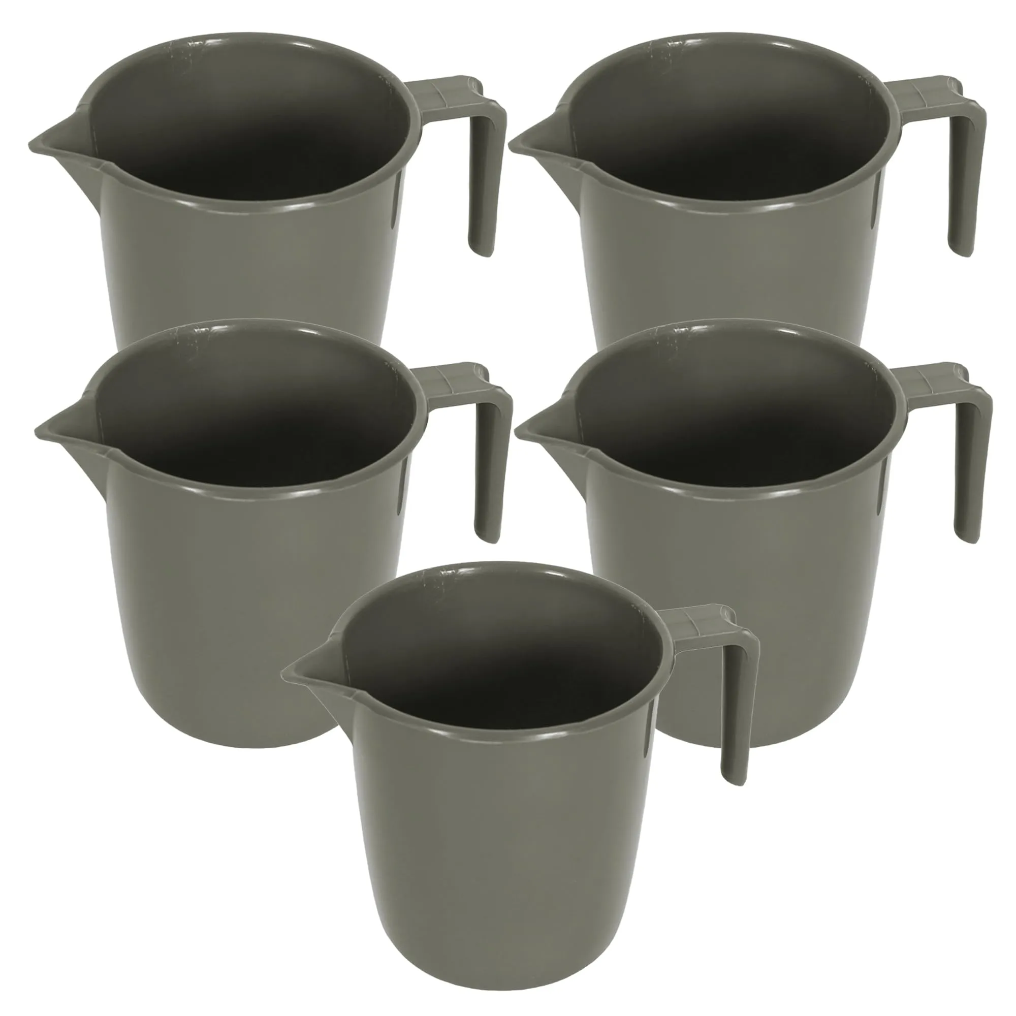 Kuber Industries Bathroom Mug | Plastic Bath Mug for Bathroom | Bath Mug | Mug for Bathroom | Mug for Toilet | Washroom Jug | 111 Bath Mug | 1 LTR | Pack of 5 | Gray