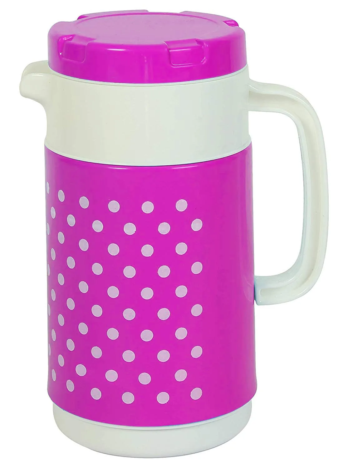 Kuber Industries Polka Dots Design 2 Pieces Insulated Orchid Tuff Jug Flask 1500 ML (Pink & Blue)