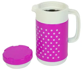 Kuber Industries Polka Dots Design Insulated Orchid Tuff Jug Flask 1500 ML (Pink)