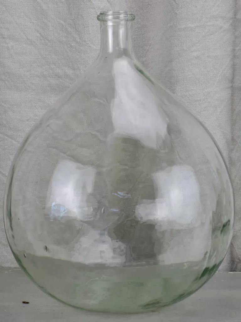 Large antique French demijohn bottle - clear