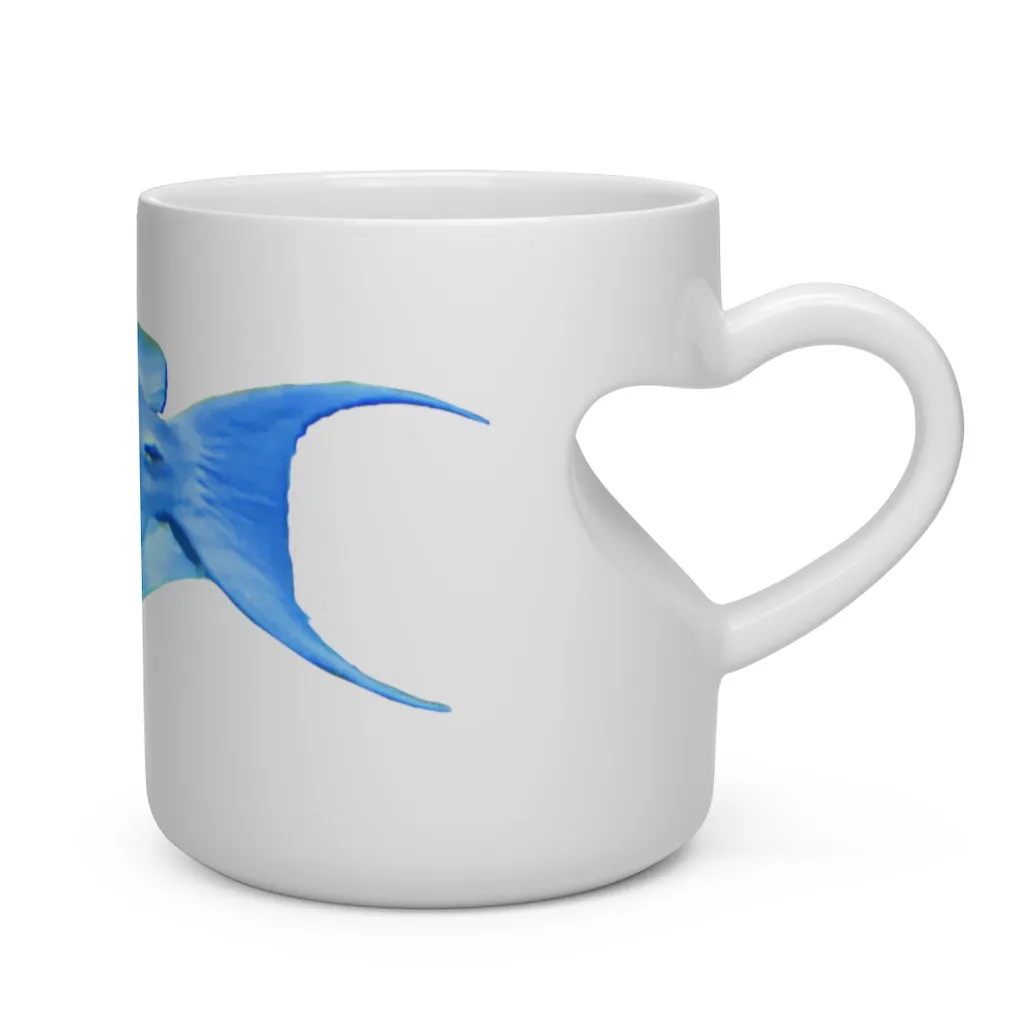 Light Blue and Yellow Fish Heart Shape Mug