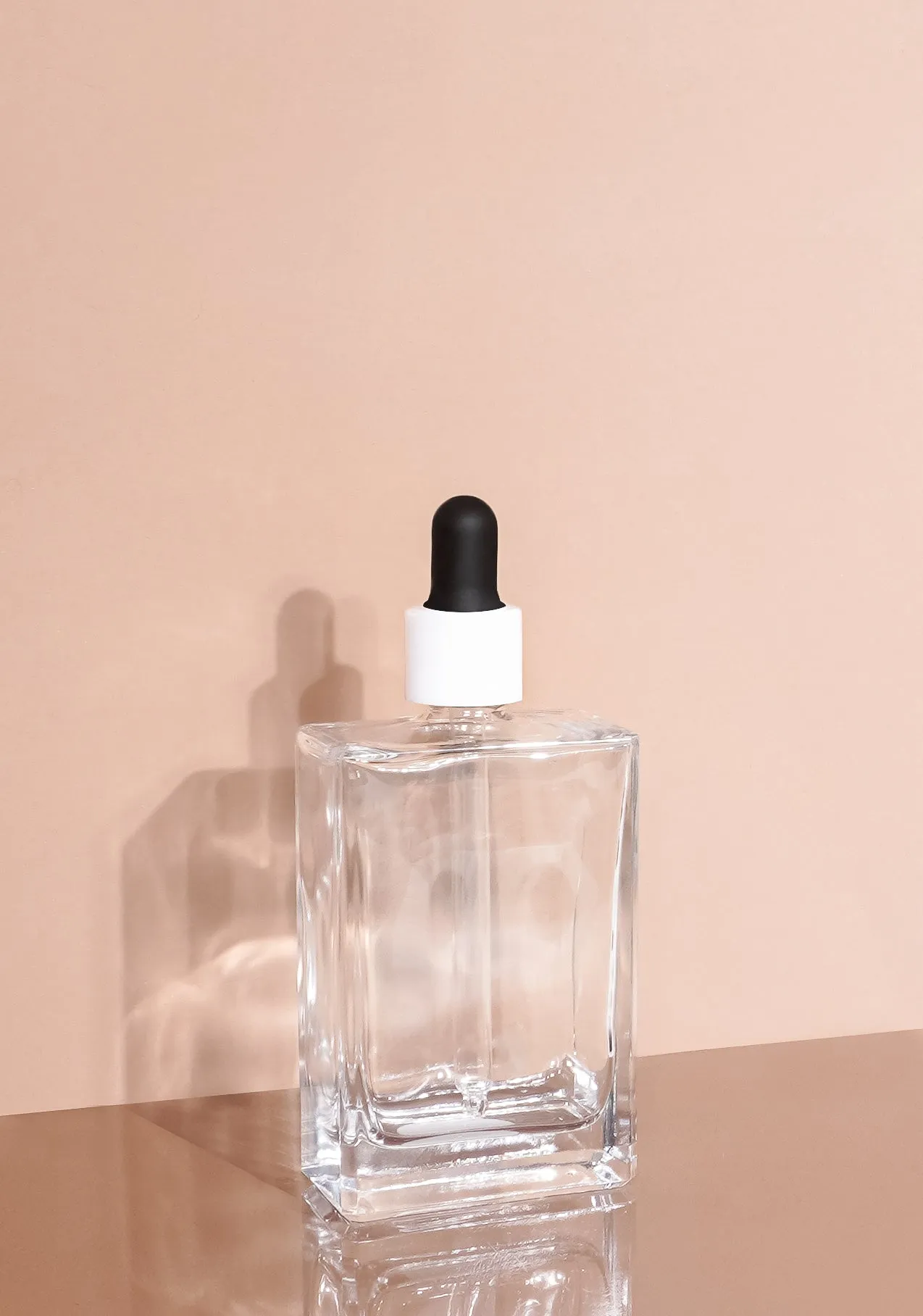 Lily Glass Bottle | Clear | Black Rubber Dropper