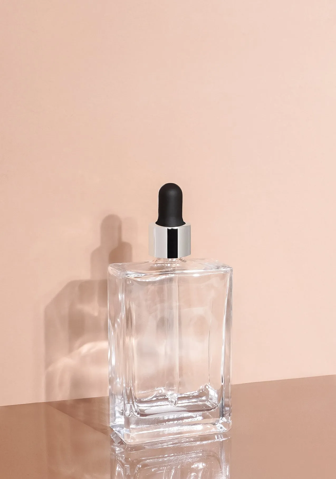 Lily Glass Bottle | Clear | Black Rubber Dropper