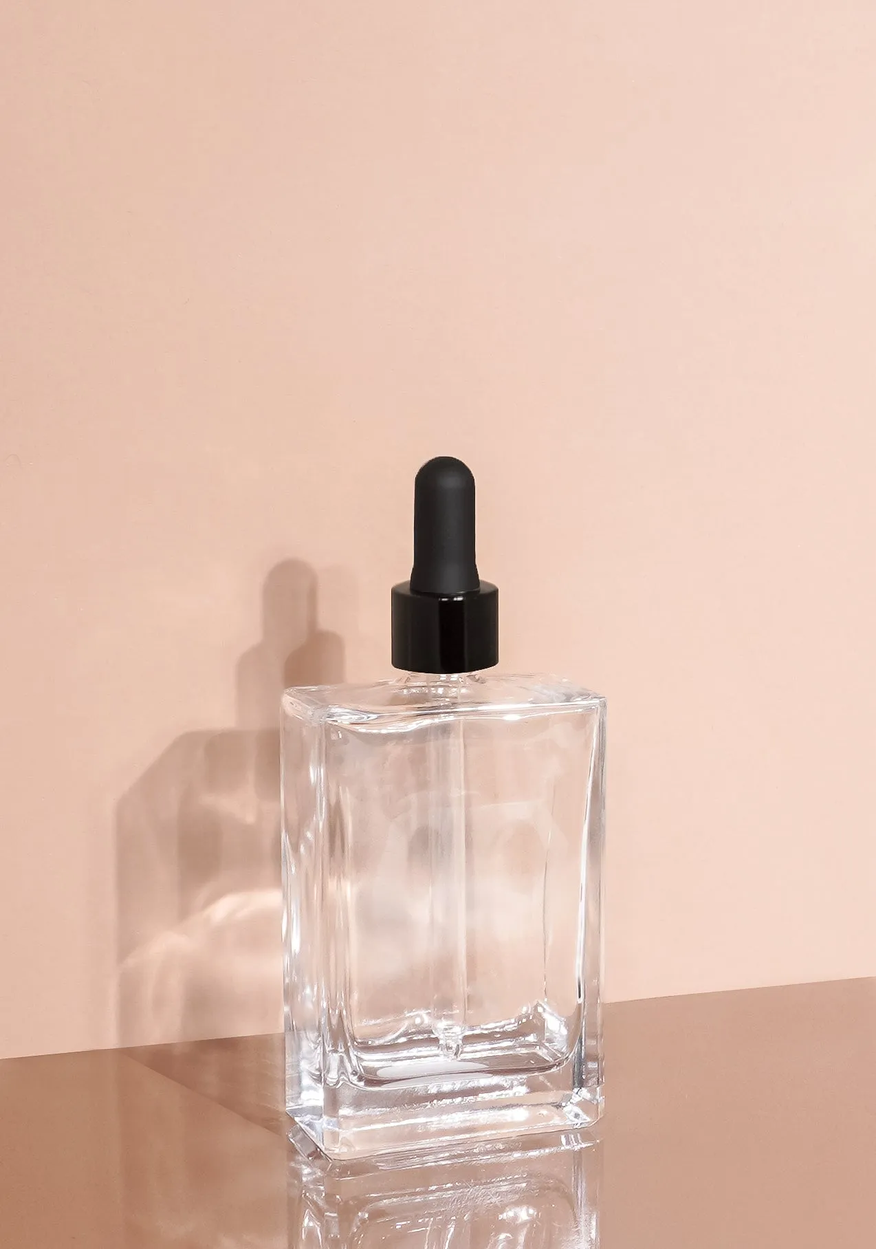 Lily Glass Bottle | Clear | Black Rubber Dropper