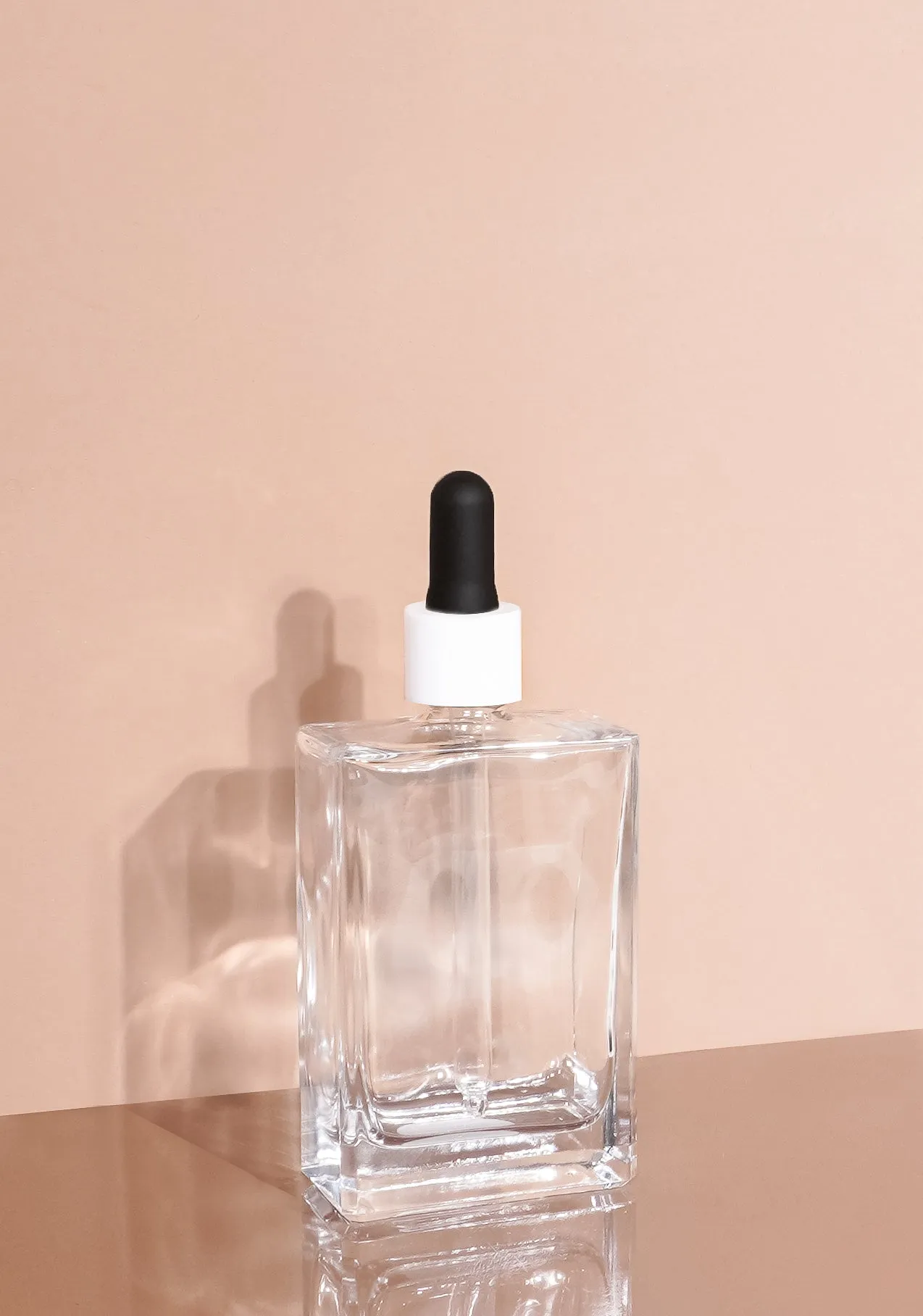 Lily Glass Bottle | Clear | Black Rubber Dropper