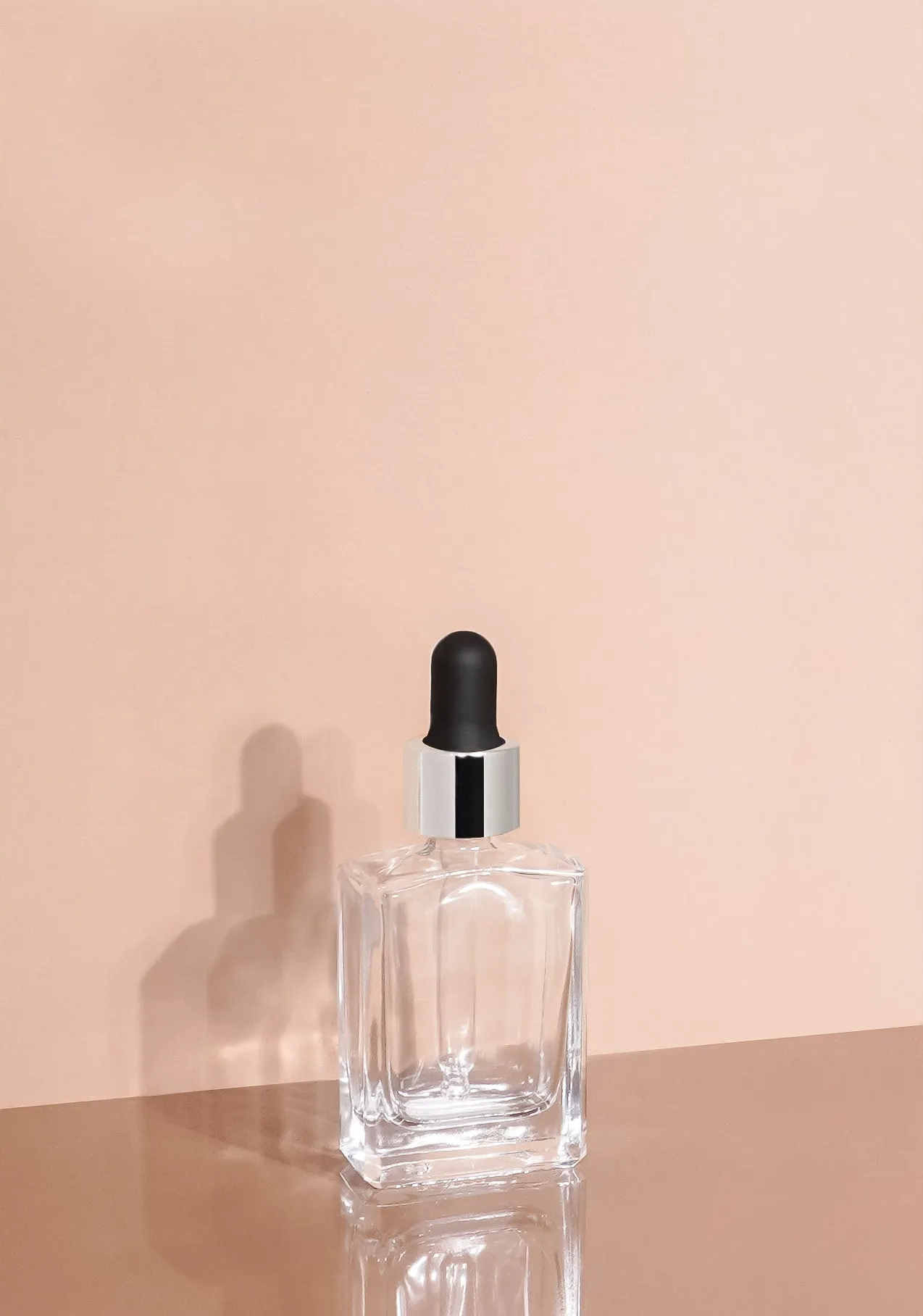 Lily Glass Bottle | Clear | Black Rubber Dropper