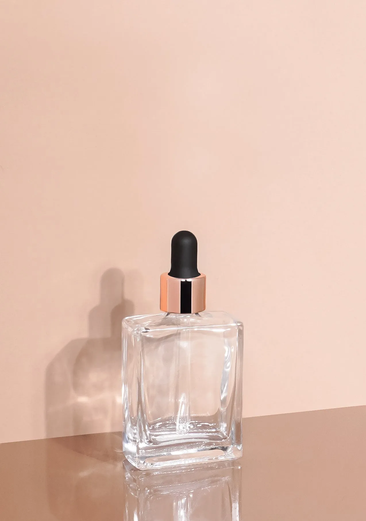 Lily Glass Bottle | Clear | Black Rubber Dropper