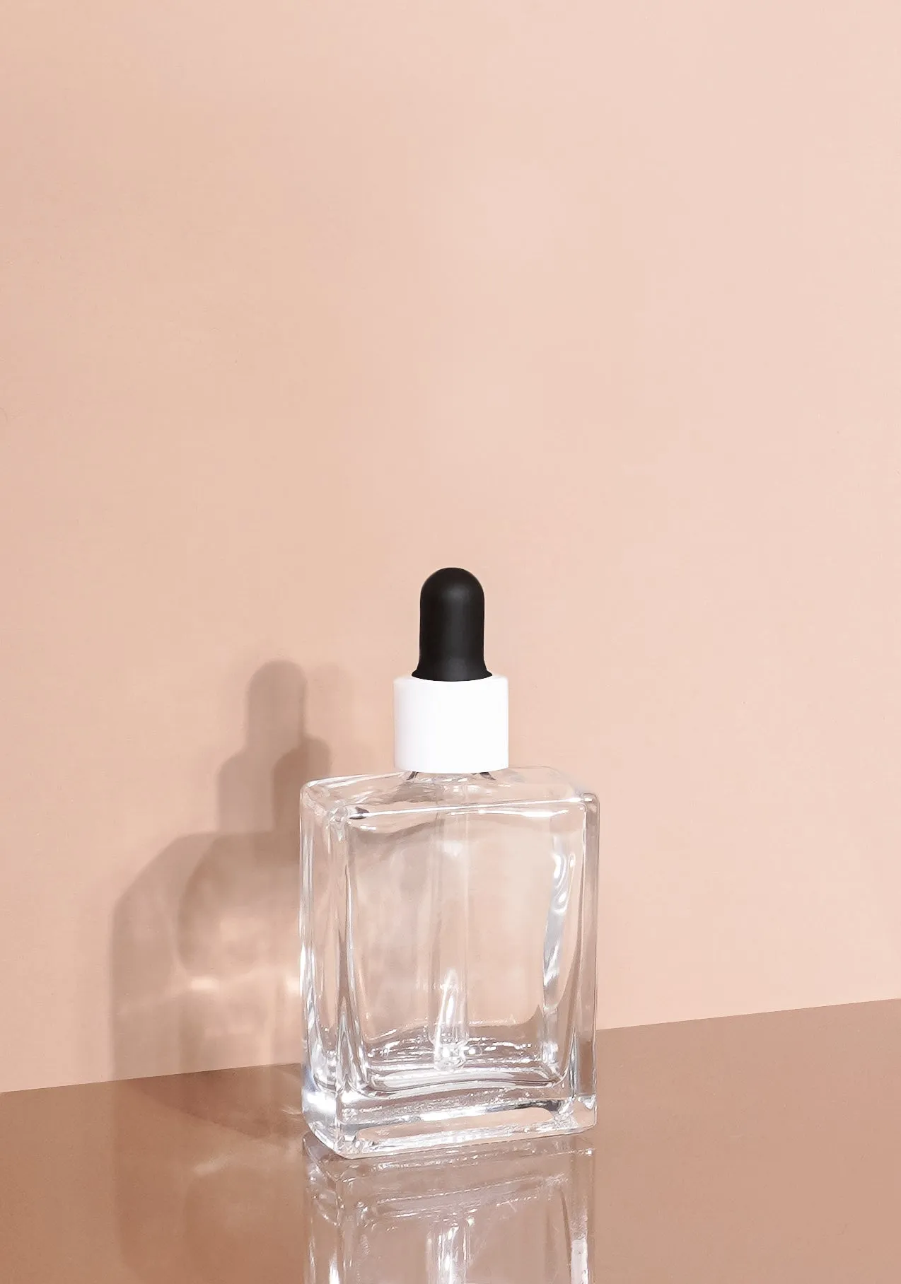 Lily Glass Bottle | Clear | Black Rubber Dropper