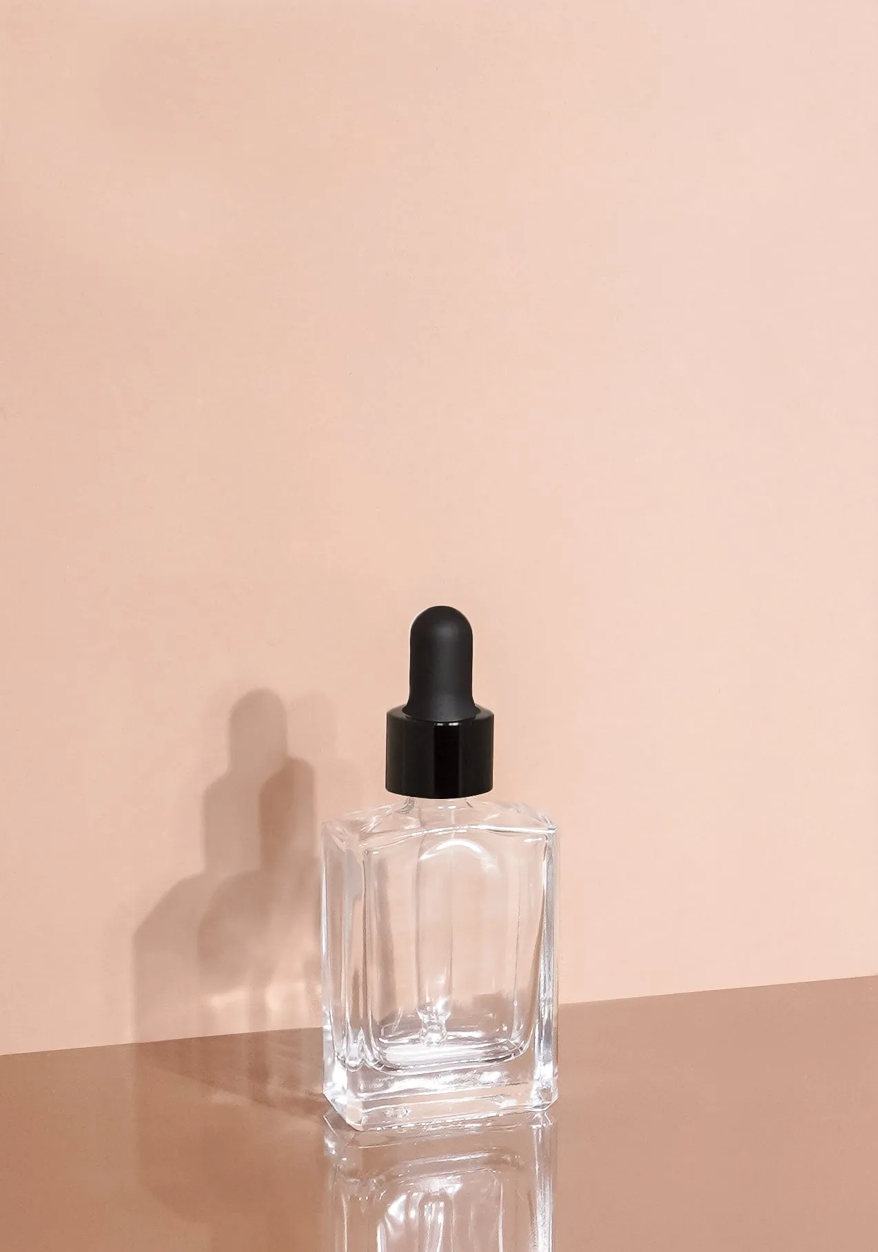 Lily Glass Bottle | Clear | Black Rubber Dropper