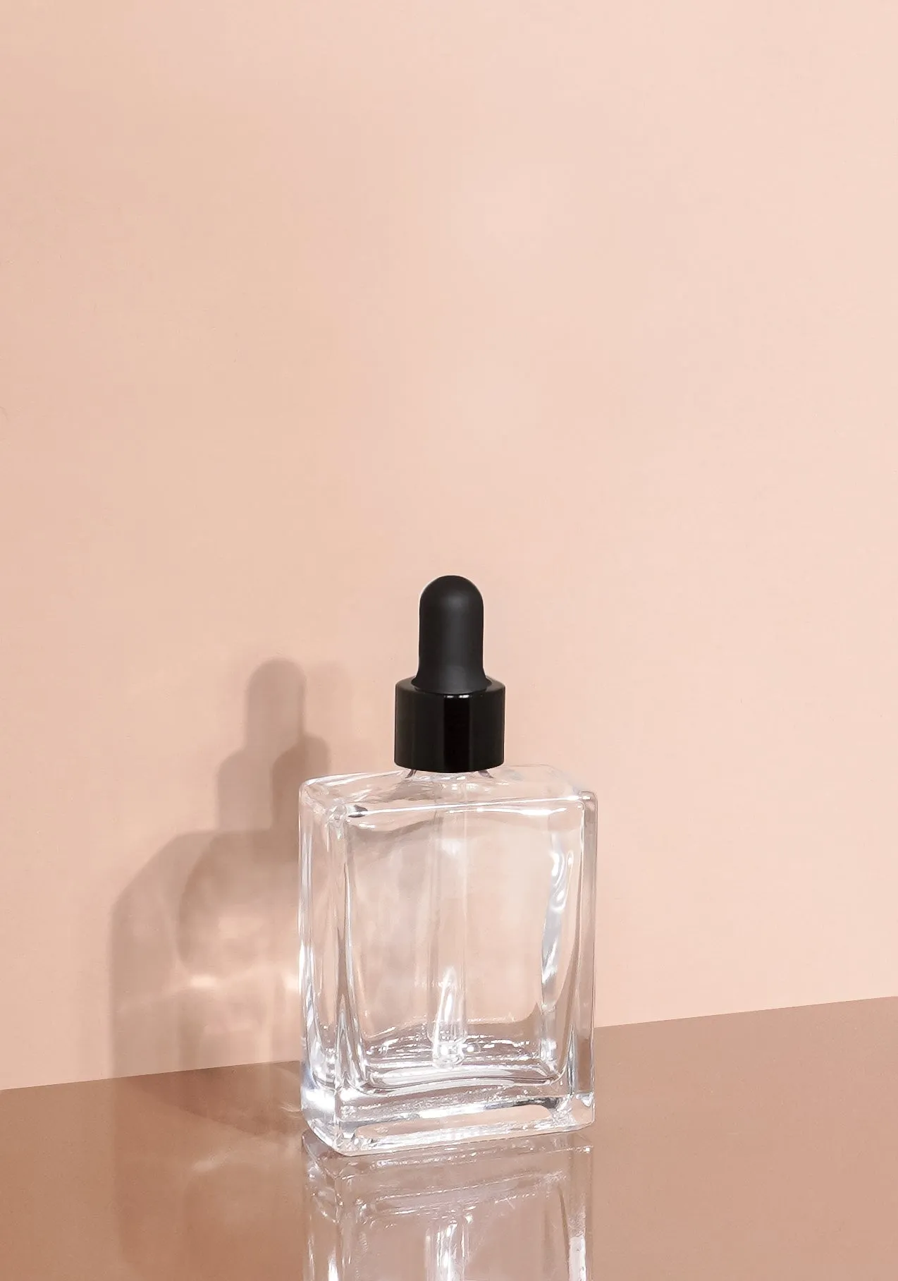 Lily Glass Bottle | Clear | Black Rubber Dropper