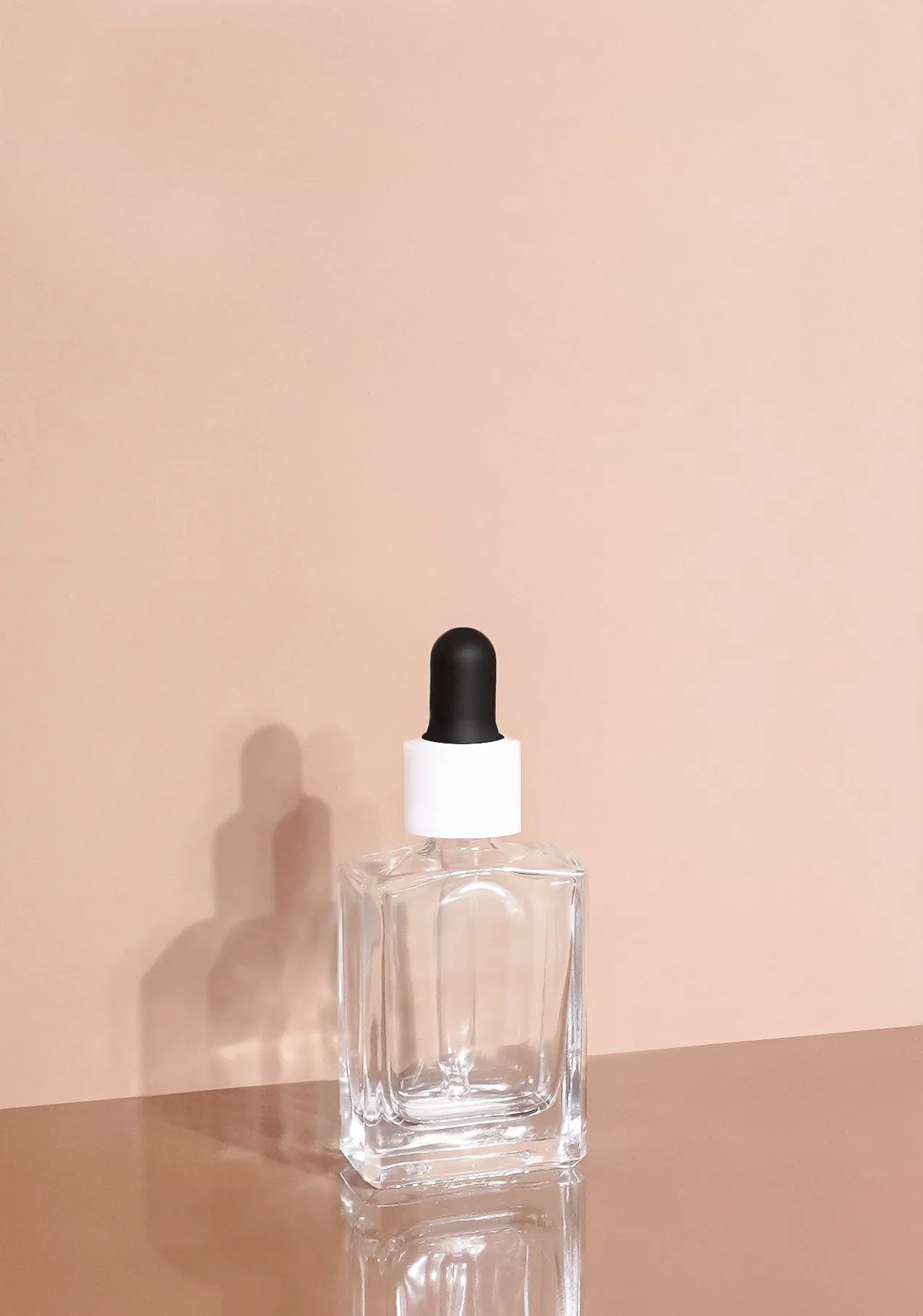 Lily Glass Bottle | Clear | Black Rubber Dropper