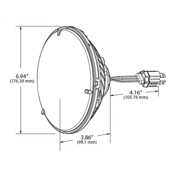 LTG 90941-5 Grote LED Sealed Beam Headlight (Round 7", 9-32V)