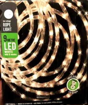 Lytworx 9m Low Voltage White LED Rope Light/8 Function Modes