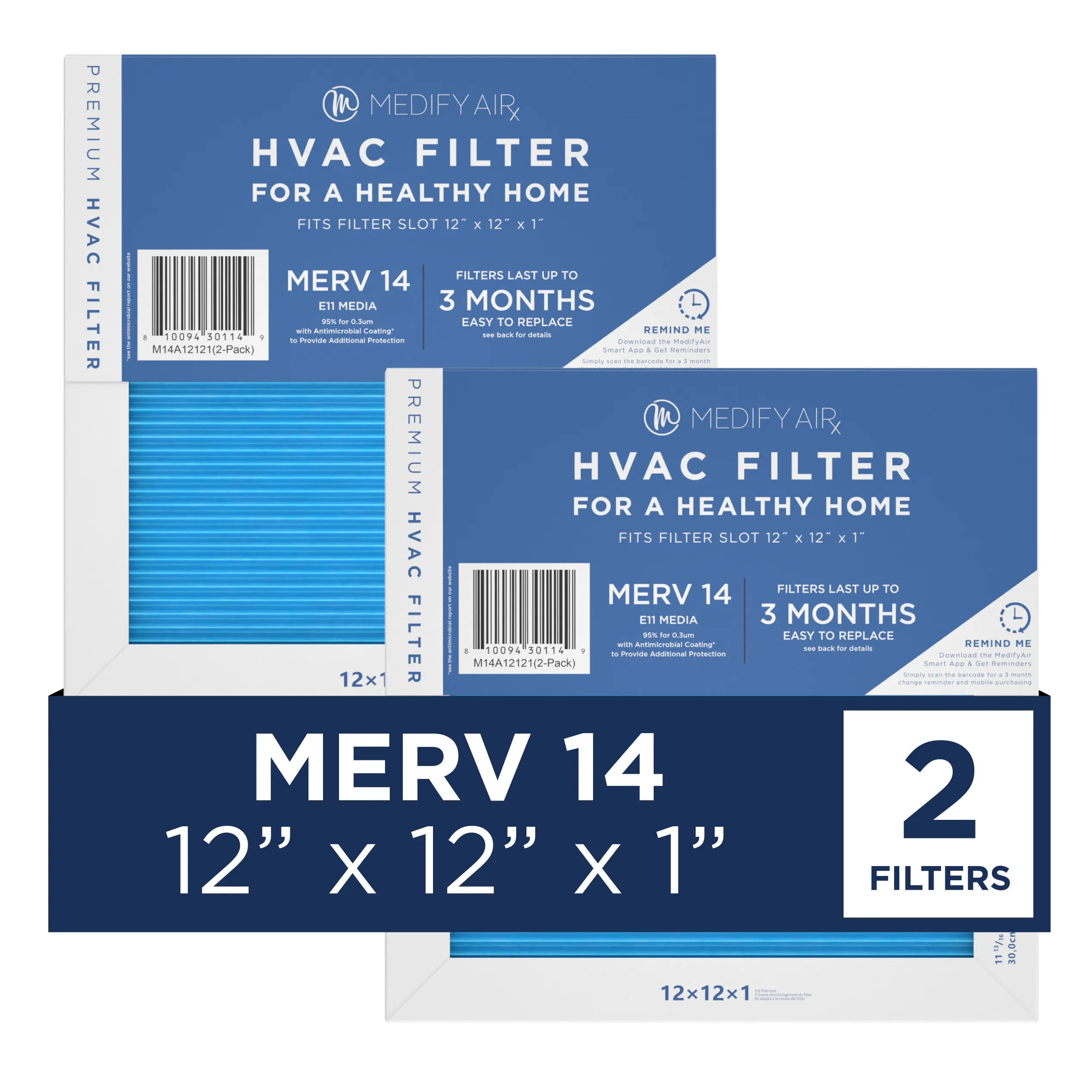 MERV 12" x 12" x 1" HVAC Filter