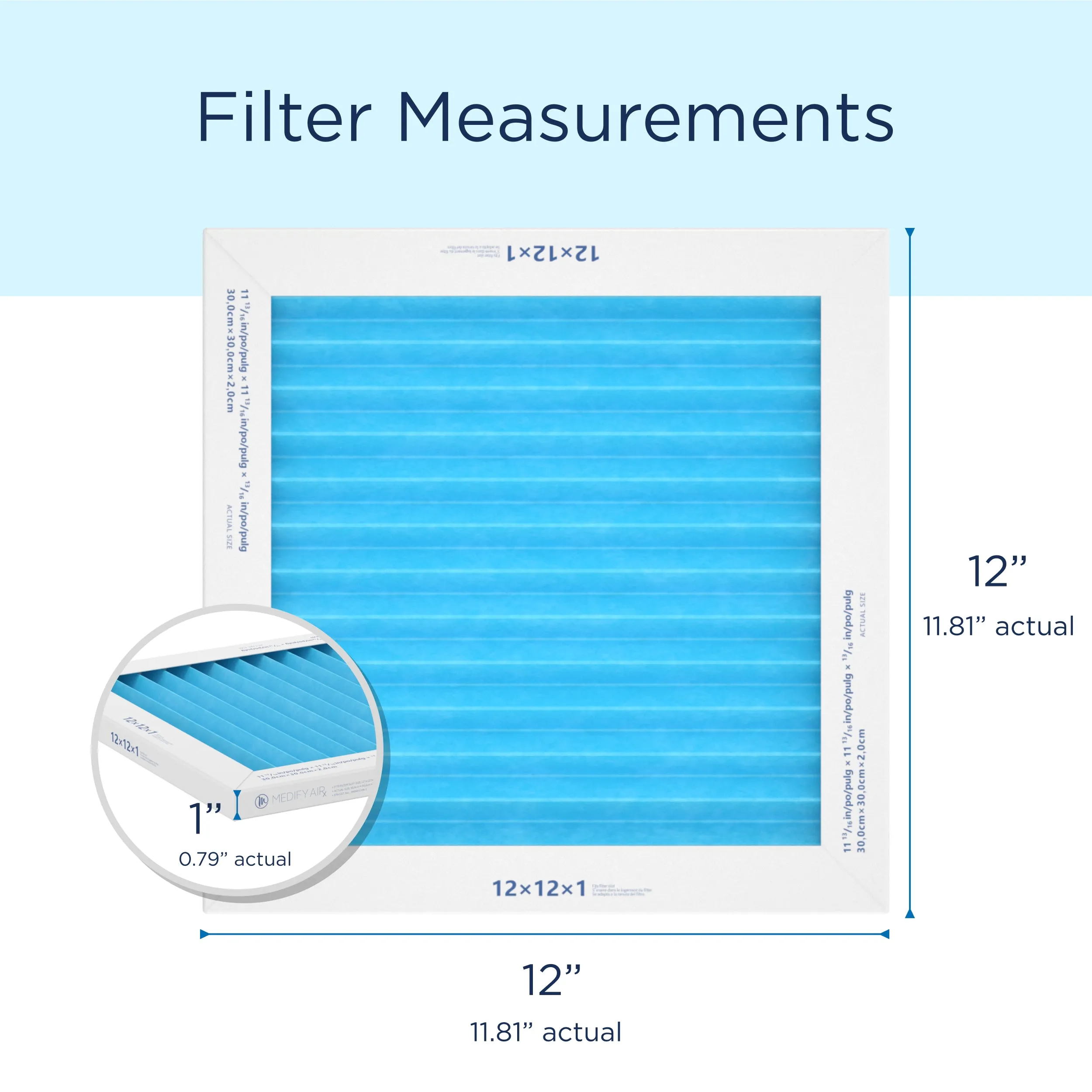 MERV 12" x 12" x 1" HVAC Filter