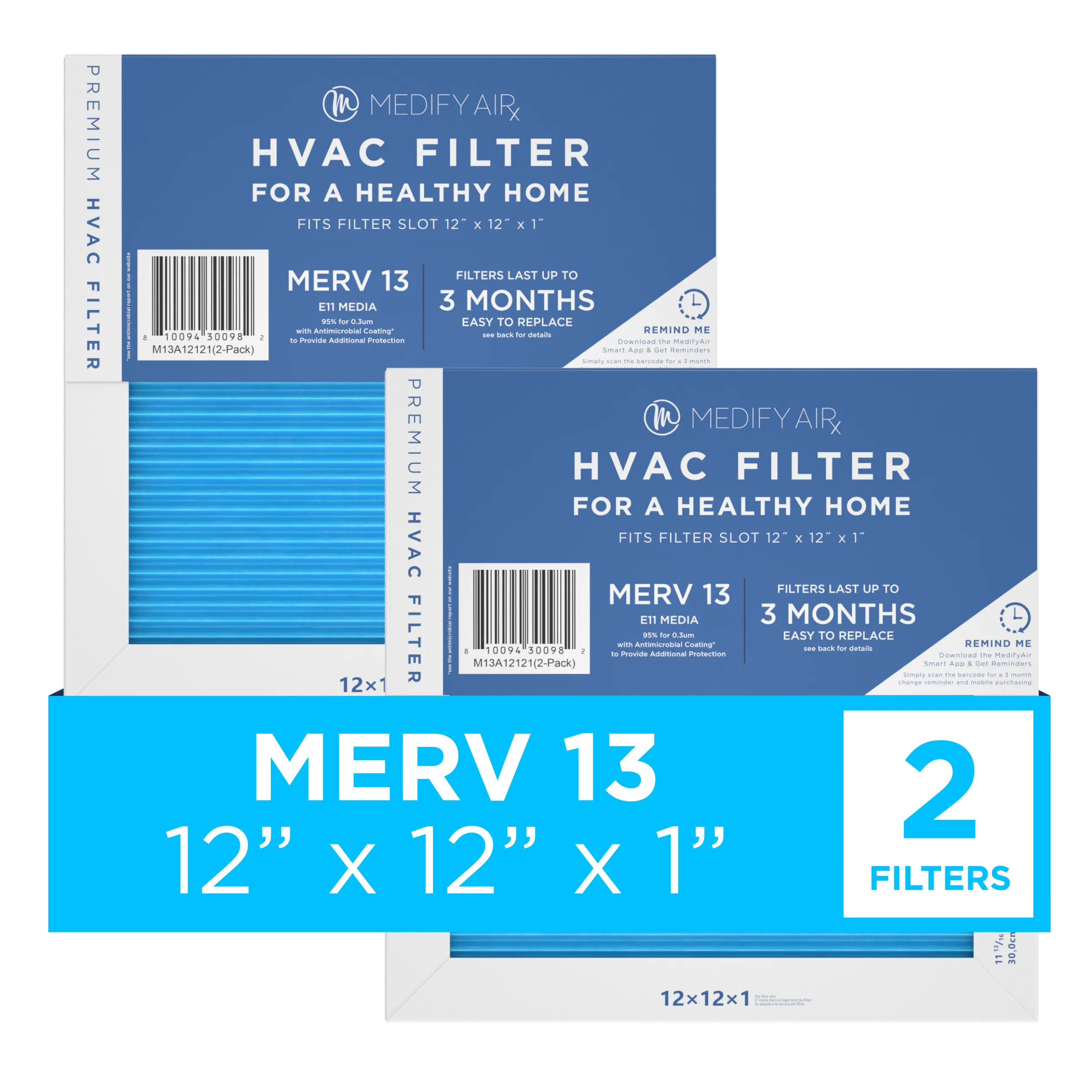 MERV 12" x 12" x 1" HVAC Filter