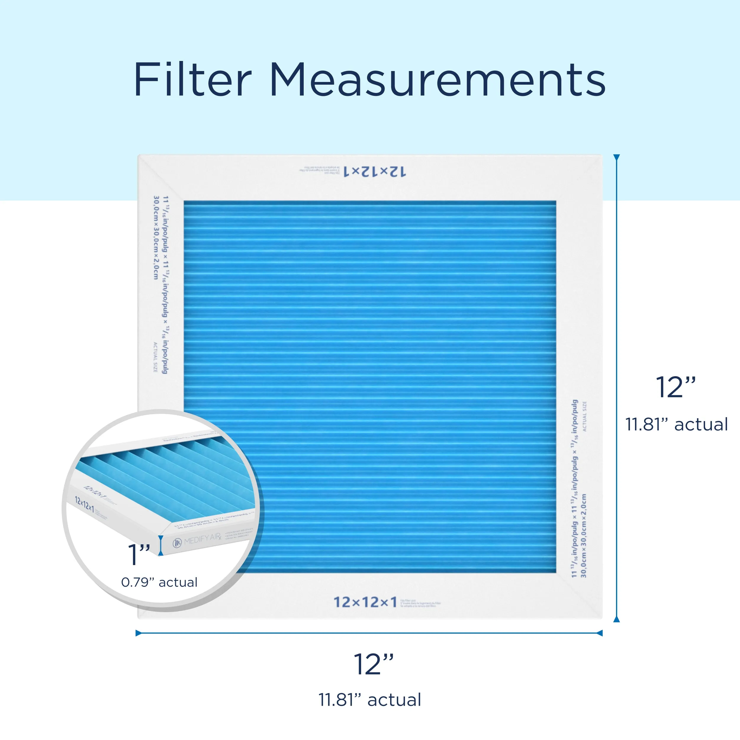 MERV 12" x 12" x 1" HVAC Filter