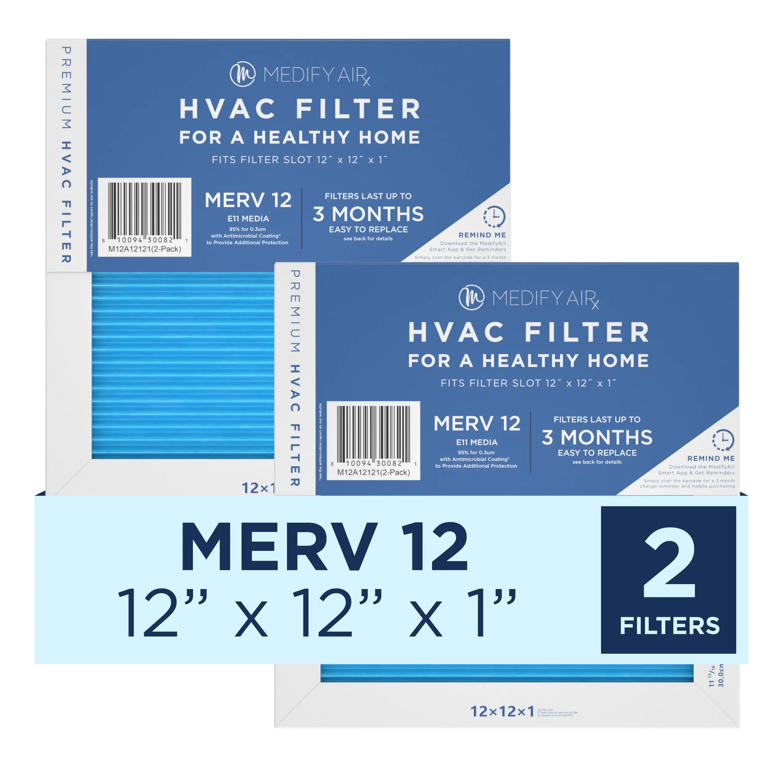 MERV 12" x 12" x 1" HVAC Filter