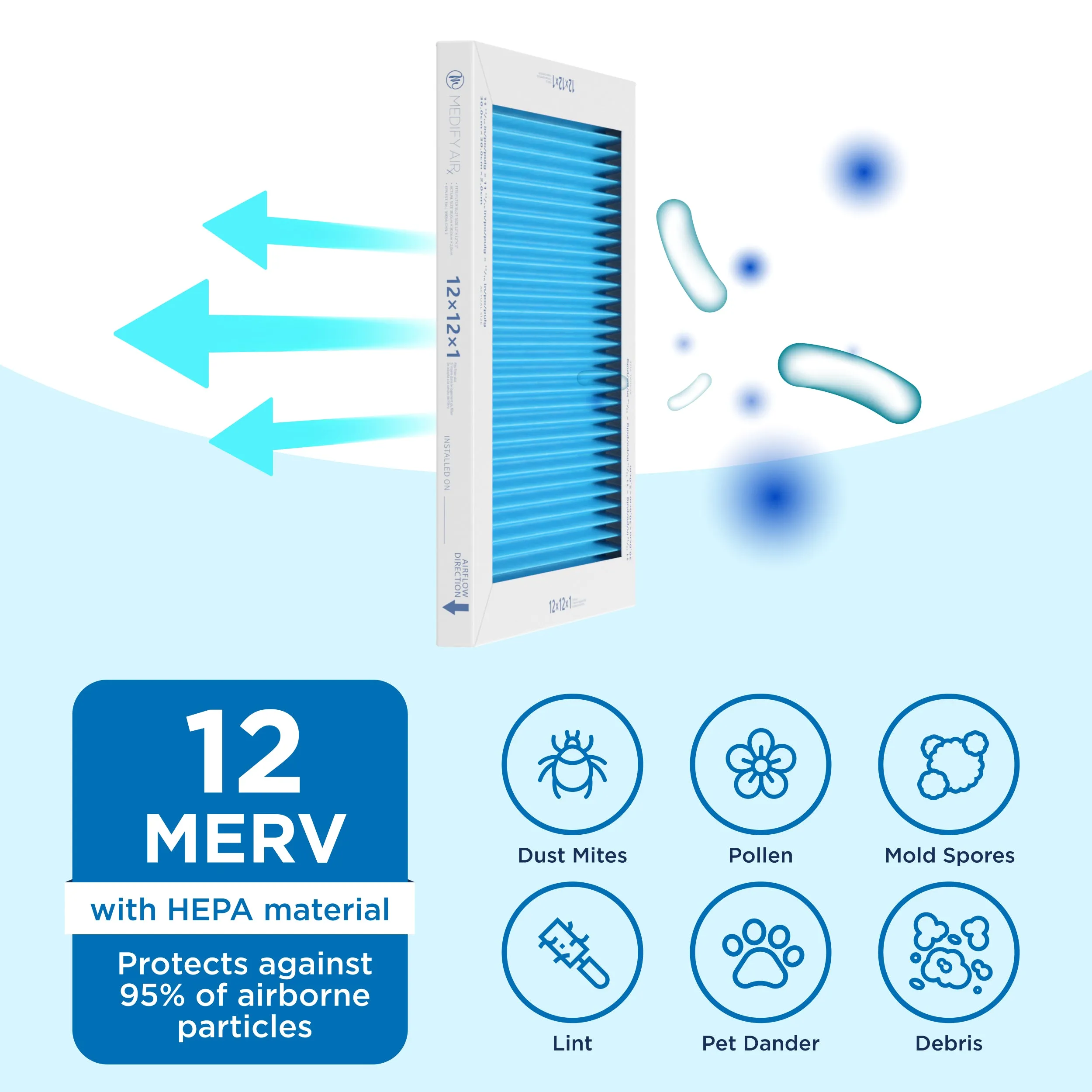 MERV 12" x 12" x 1" HVAC Filter