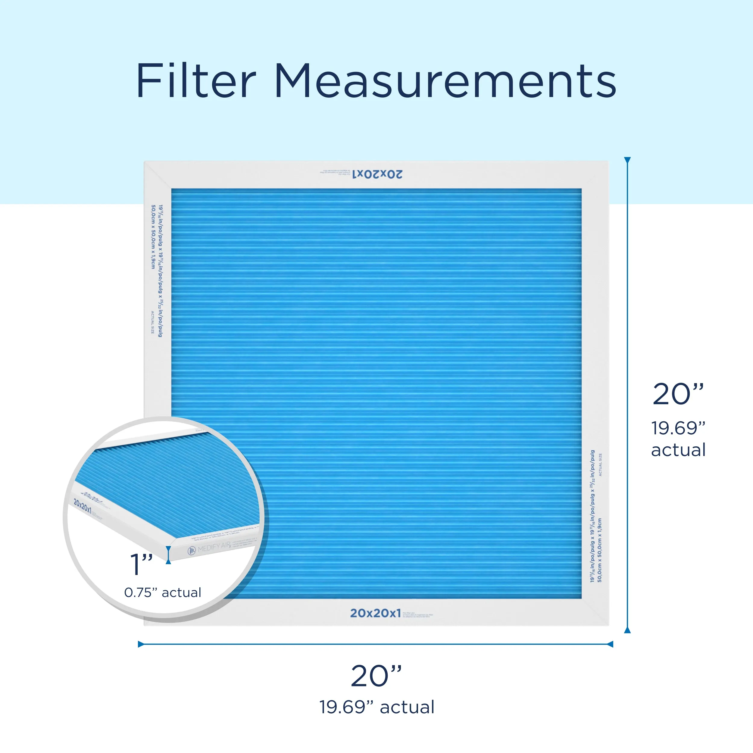 MERV 20" x 20" x 1" HVAC Filter