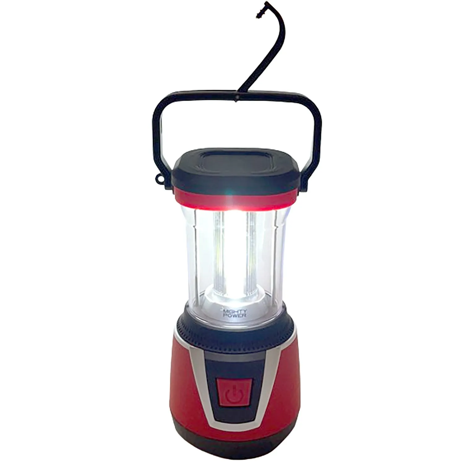 Mighty Power 3D LED Camping Lantern With Rubber Base, Red-Black, 750 Lumens