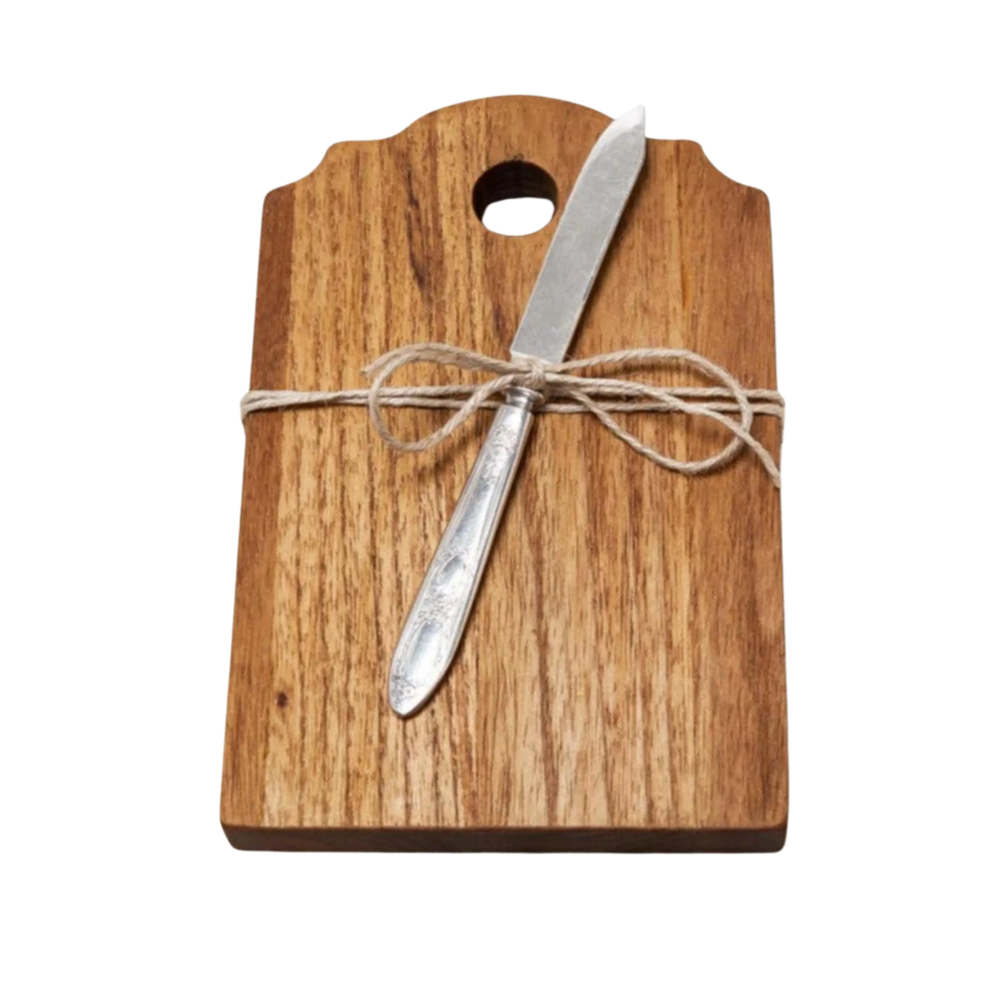 Mini Cutting Board with Vintage Silver Knife