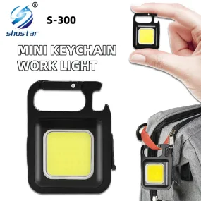 MINI Rechargeable Floodlight Keychain Flashlight Camping Easy To Carry Powerful Lantern Wide Range of Lighting Portable Lights