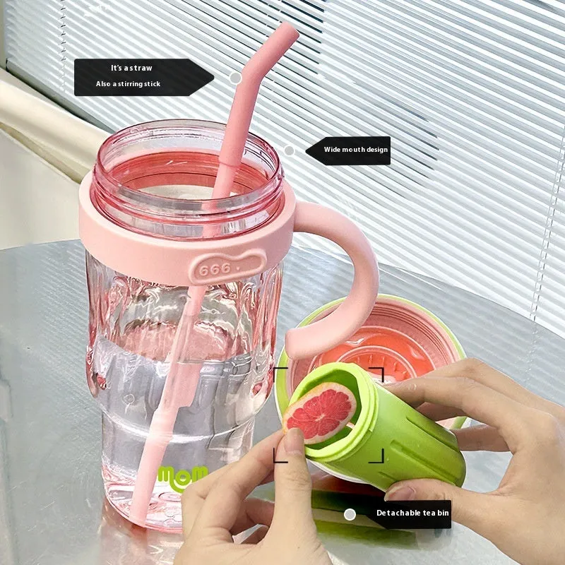 Minimalist Water Cup Straw Large Capacity Large Ice Cup