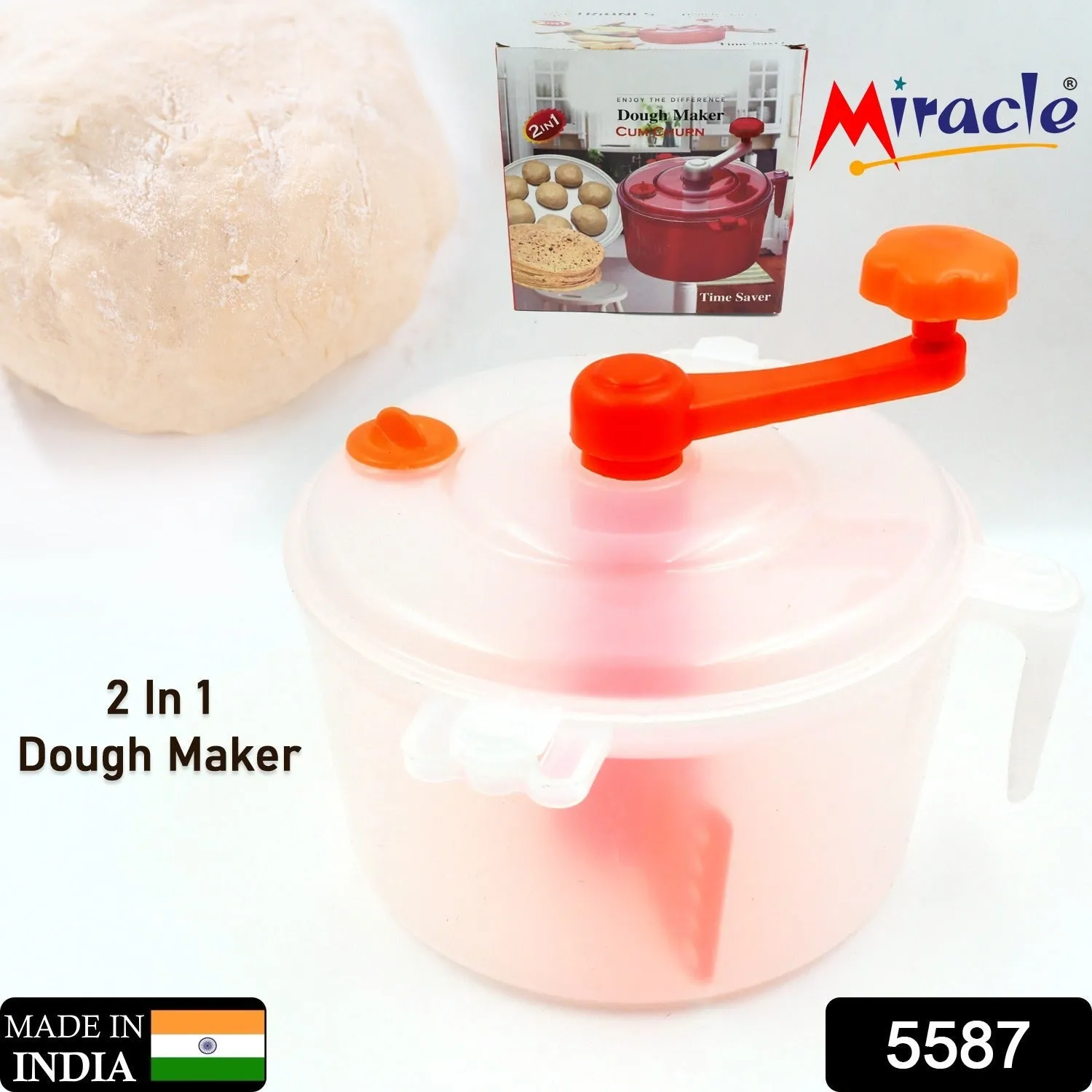 Miracle Atta Maker for Home 2 in 1 Ata Non-Electric Dough Flour Machine for Kitchen | Chakki Clear line Measuring Cups Set Bread Mixer May Vary Hand Tool Plastic Portable Dough Atta