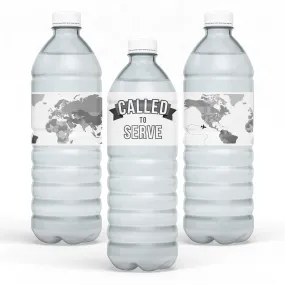 Missionary Called To Serve Black and White Water Bottle Label | 12 ct