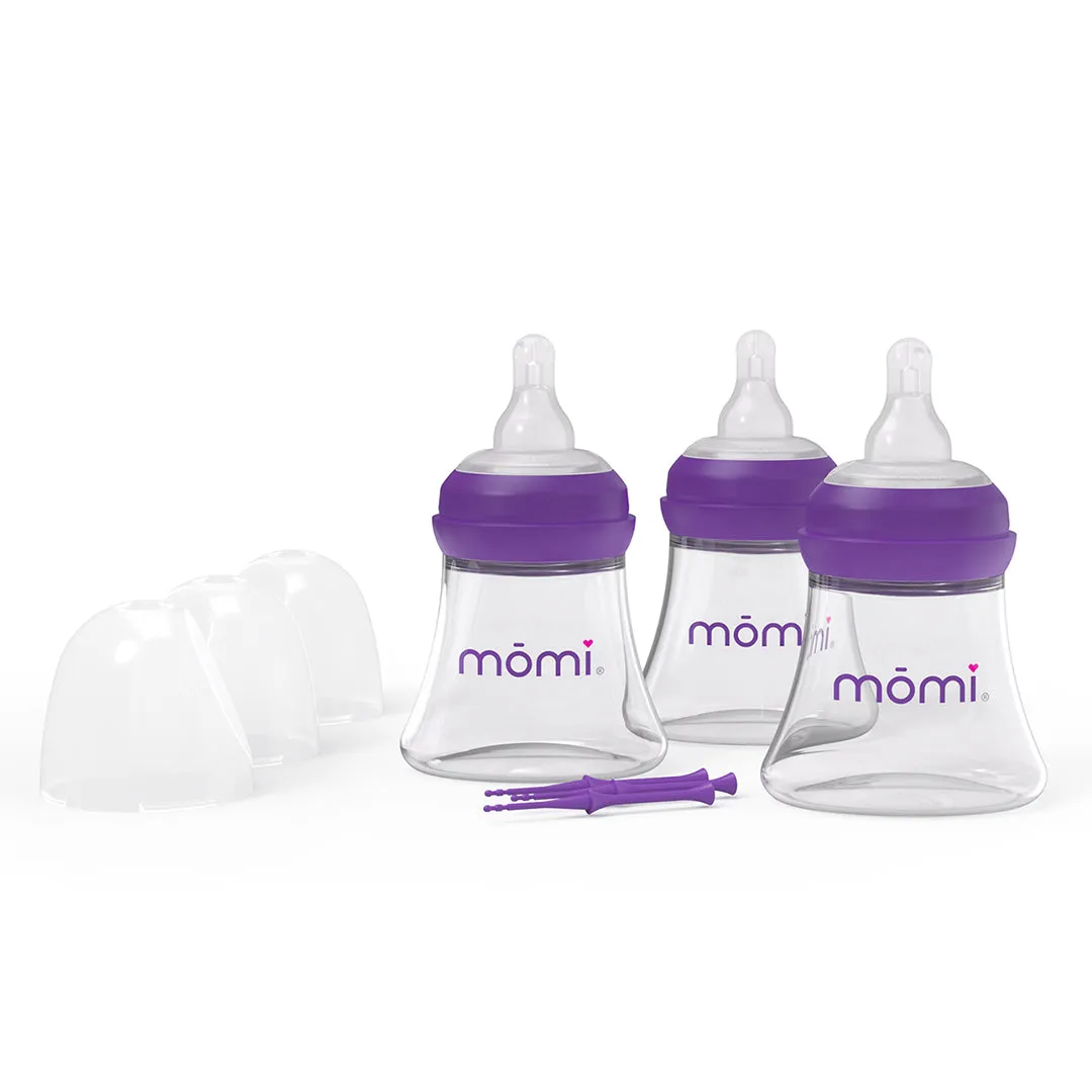 mōmi breast-like bottle set, glass