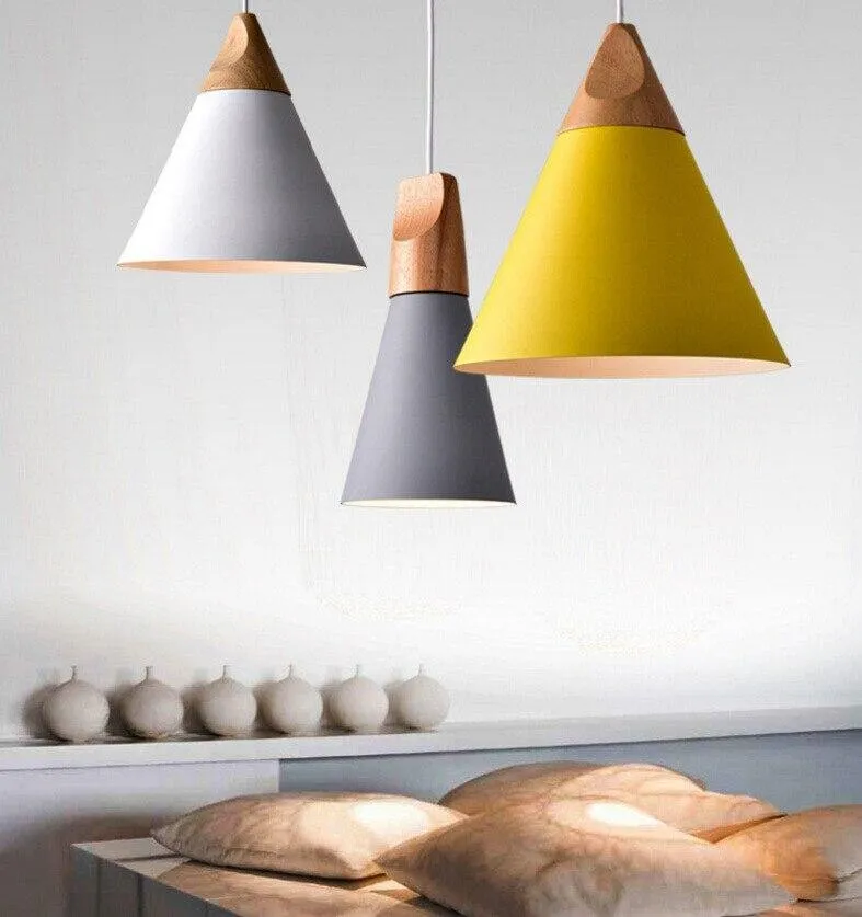 Modern Conical Nordic Pendant Light For Cafe & Bars With LED Bulb 1PC