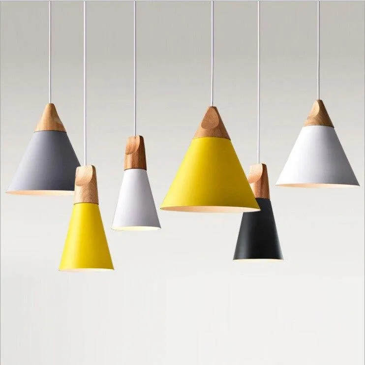 Modern Conical Nordic Pendant Light For Cafe & Bars With LED Bulb 1PC