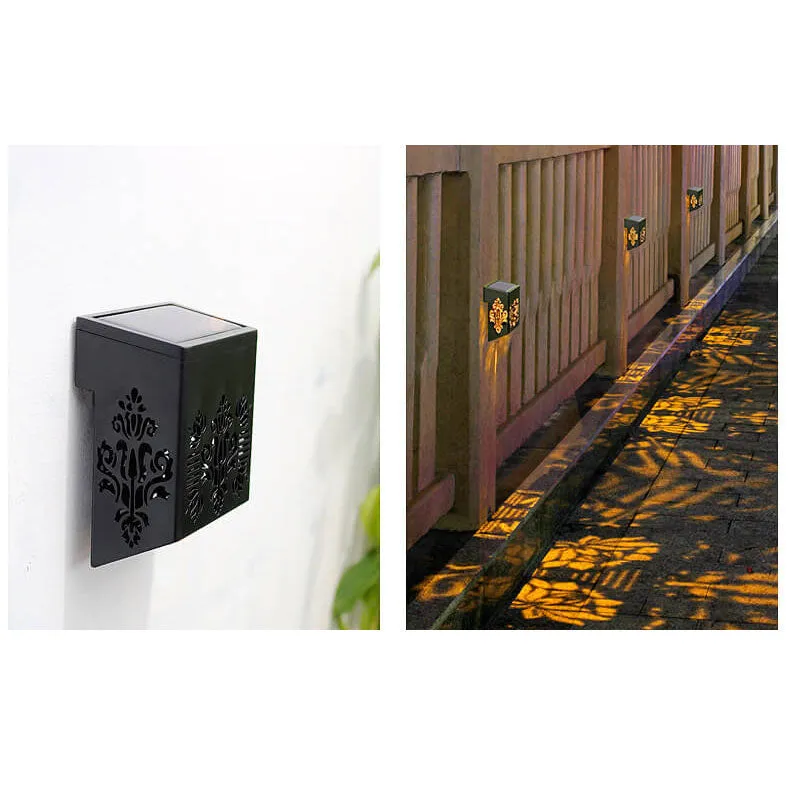 Modern Creative Hollow Plastic Waterproof Solar LED Outdoor Wall Light