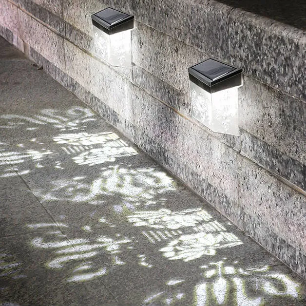 Modern Creative Hollow Plastic Waterproof Solar LED Outdoor Wall Light