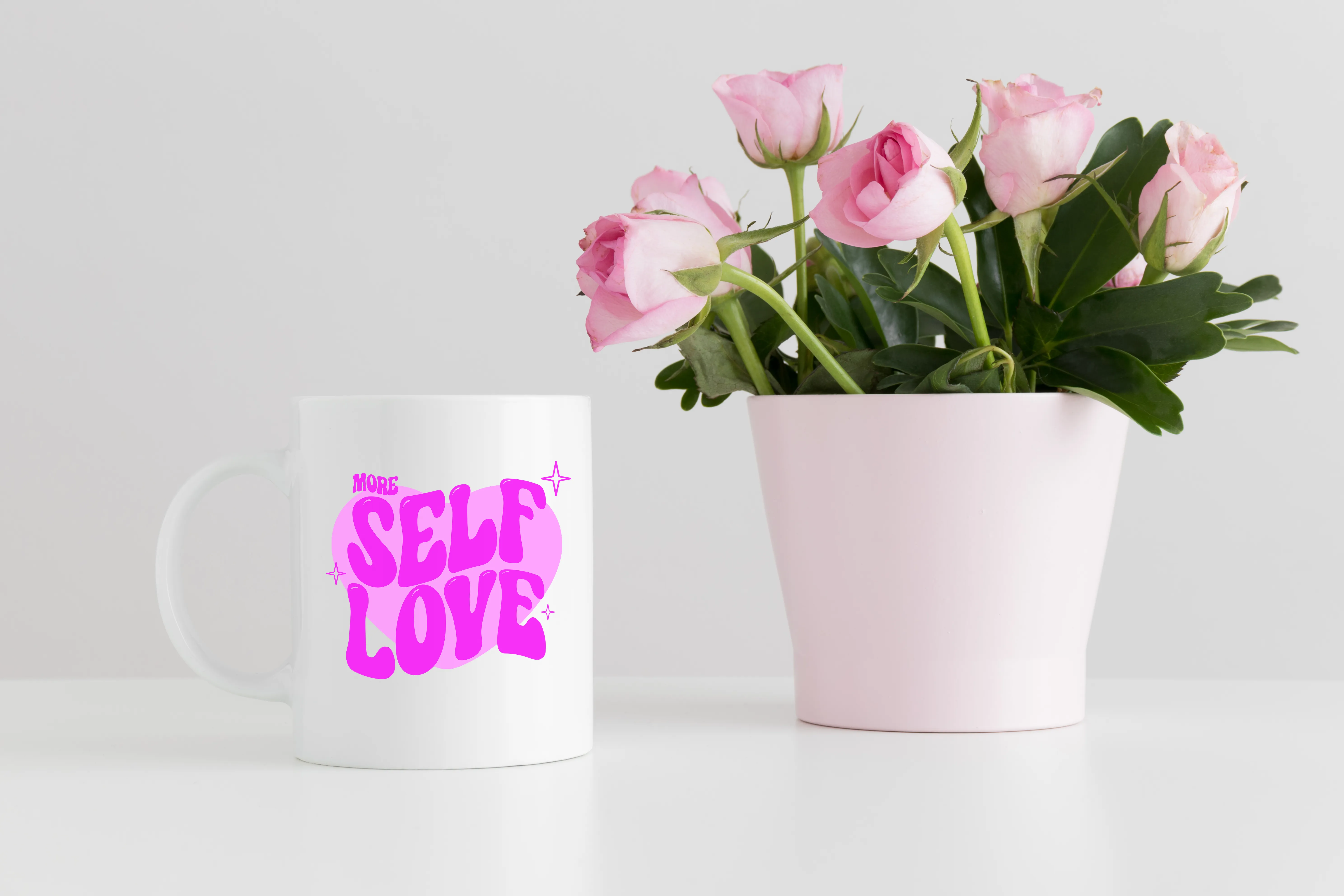 More Self Love Heart Mug - White