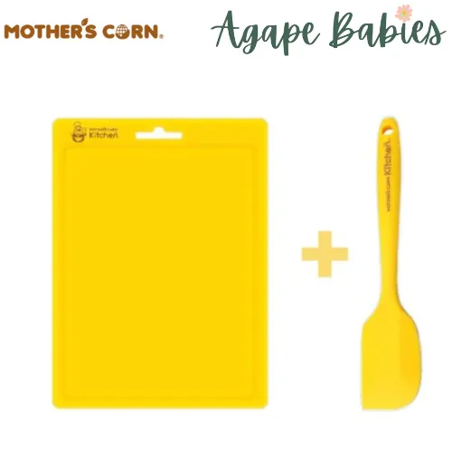 Mother's Corn Silicone Cutting Board Yellow   Mini Spatula