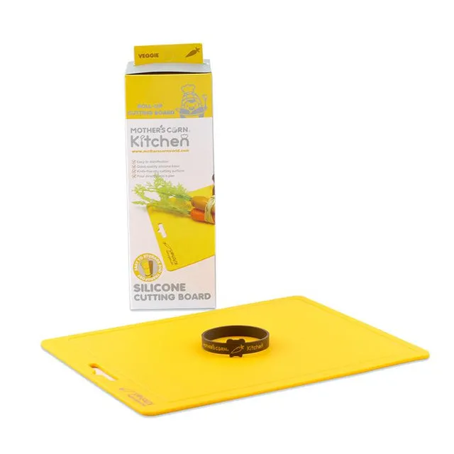 Mother's Corn Silicone Cutting Board Yellow   Mini Spatula