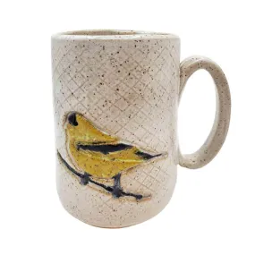 Mug - 16oz - Goldfinch Patterned Ceramic Mug (A or B) by White Squirrel Clayworks