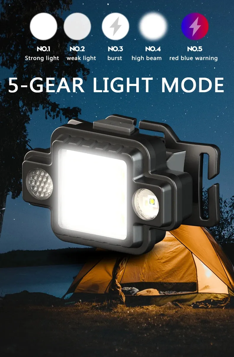 Multifunctional COB XPG HeadLamp USB TYPE-C Charging LED Flashlight,Magnetic Work Lamp,Night Riding Headlight