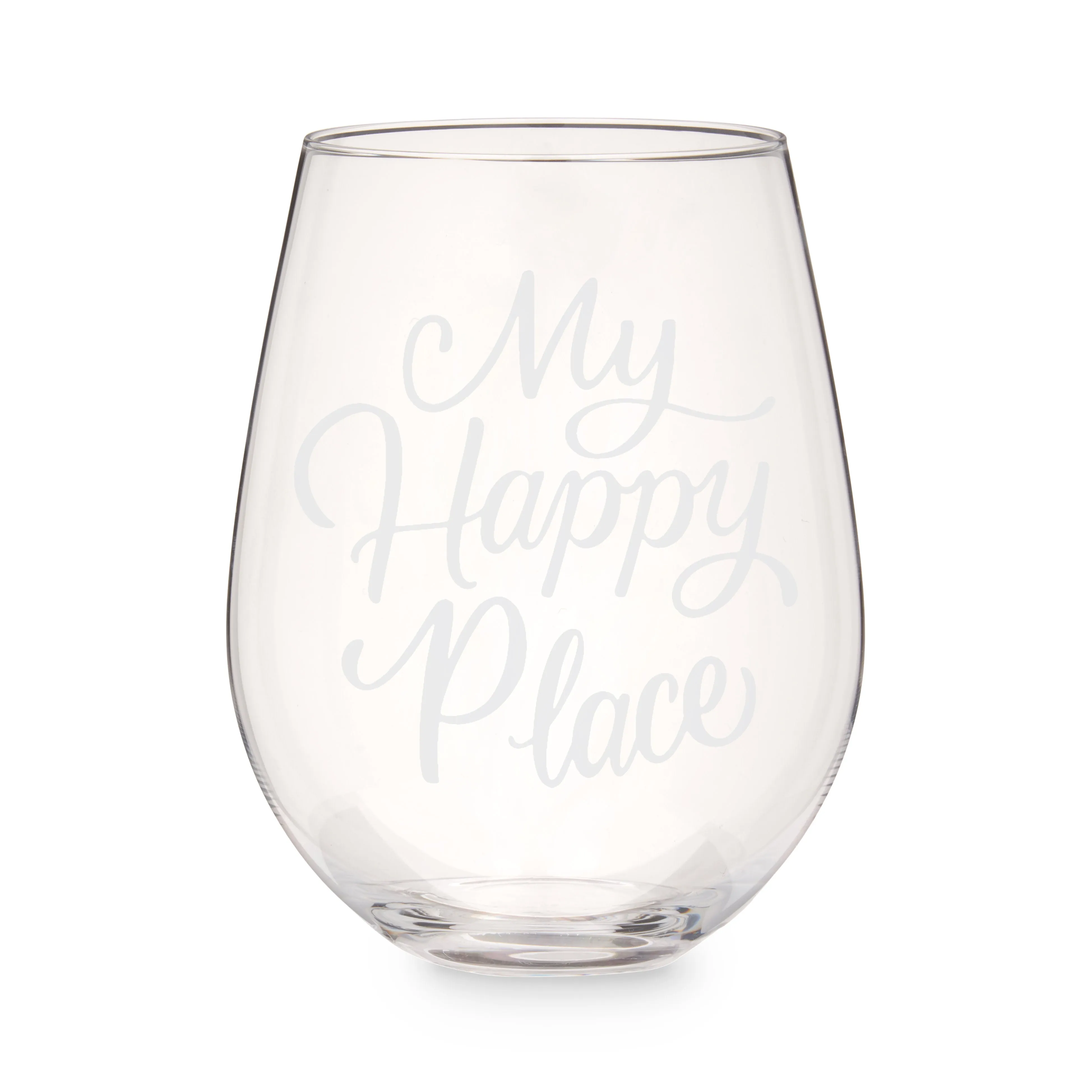 My Happy Place Stemless Wine Glass