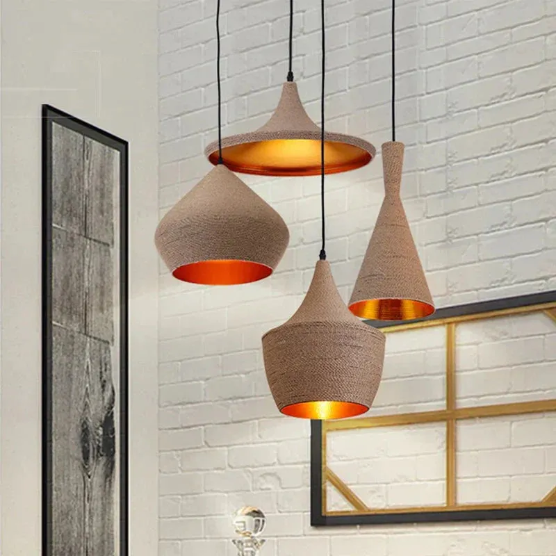 Nordic Modern Pendant Lights Kitchen Lamp Vintage Loft Ceiling Kitchen Island Hanglamp Dining Room Rope Hanging Light Fixture