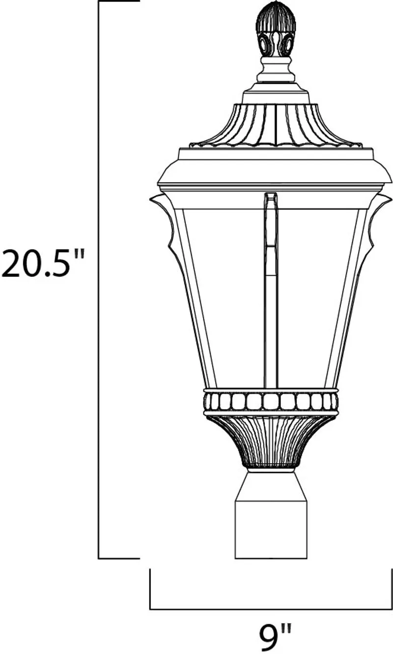 Odessa 20.5" Single Light Outdoor Post Mount in Espresso