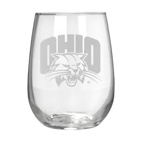 Ohio Bobcats 17 oz. Stemless Wine Glass